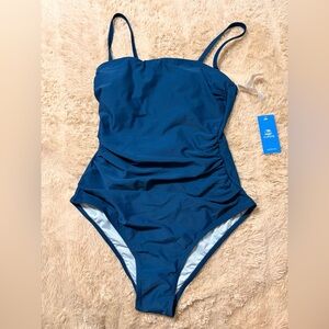 Cupshe Deep Blue women’s small One-Piece Swimsuit with Adjustable Straps
